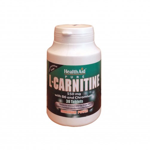 Health Aid L–Carnitine With Vit. B6 & Chromium 30 tablets